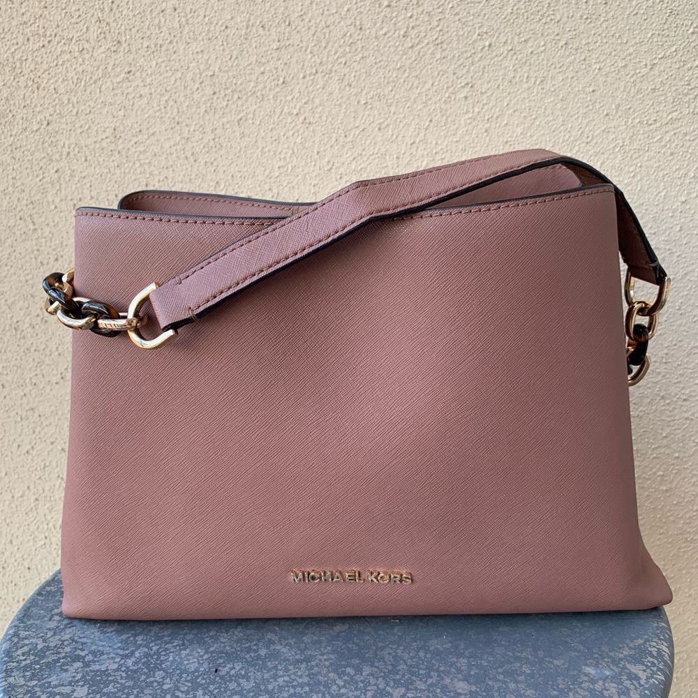 Michael Kors Pink Mauve Shoulder Bag with Chain Detail
